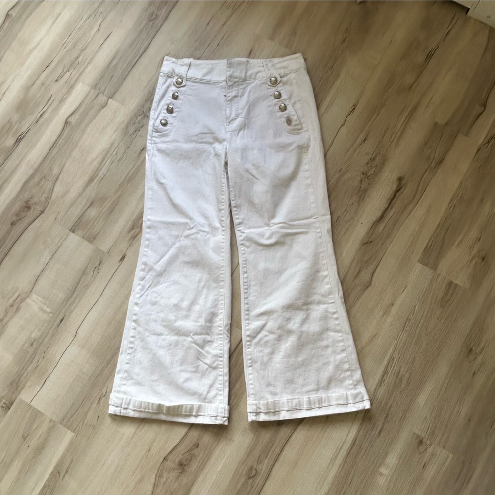 White House Black Market White High-Rise Wide-Leg Pants